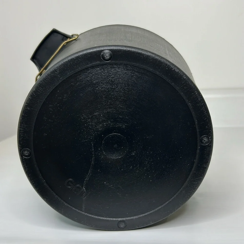 Vintage MCM 🧊 Black & White Geni Plastic Ice Bucket With Lid Party Drink Bucket